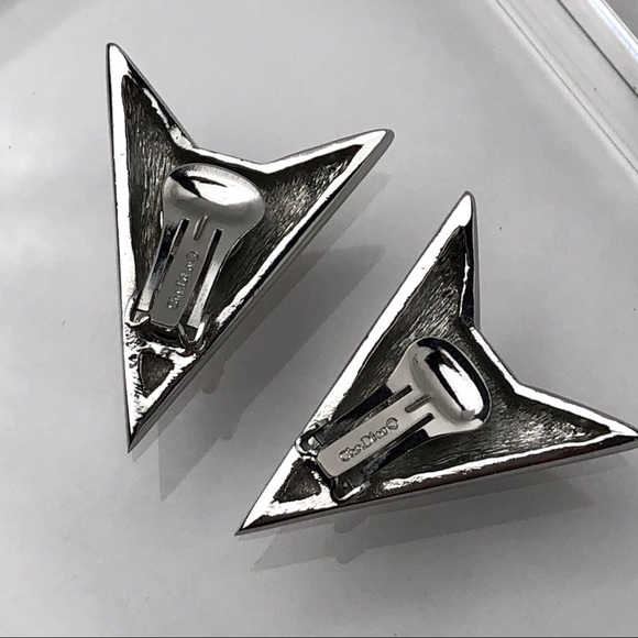 RARE VTG 80s CHRISTIAN DIOR ARROW HEAD EARRINGS - Picture 14 of 14